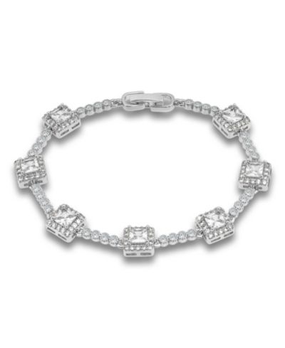 Браслет Macy's Cubic Zirconia Princess Cut Stones Halo Link