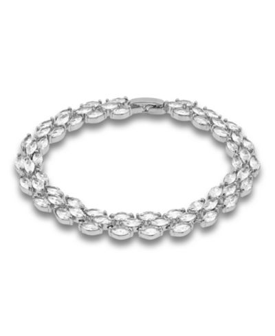 Браслет Macy's с кубическим цирконием и камнями marquise в 3 ряда
