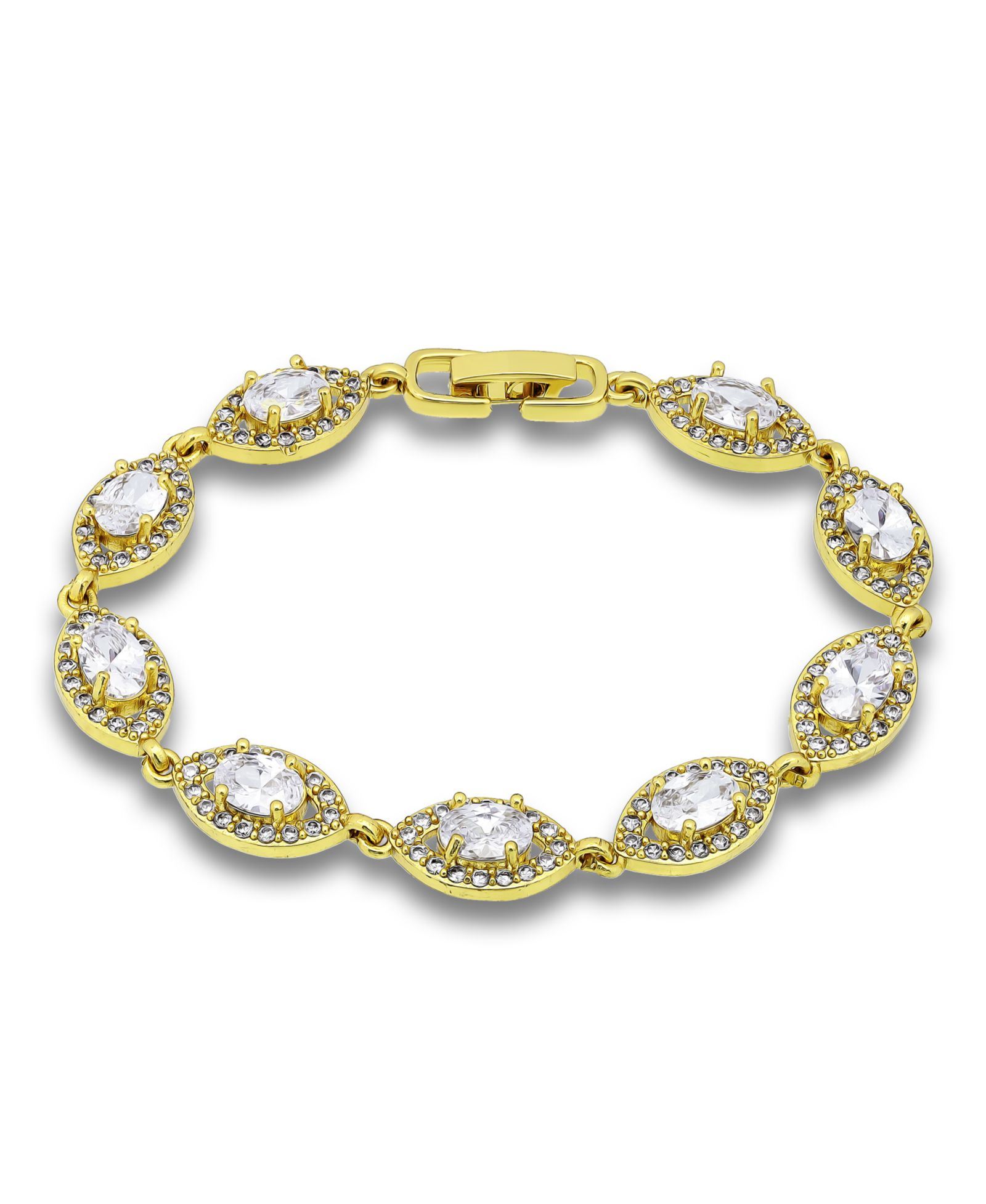 Браслет Macy's Cubic Zirconia Oval Design Halo Link