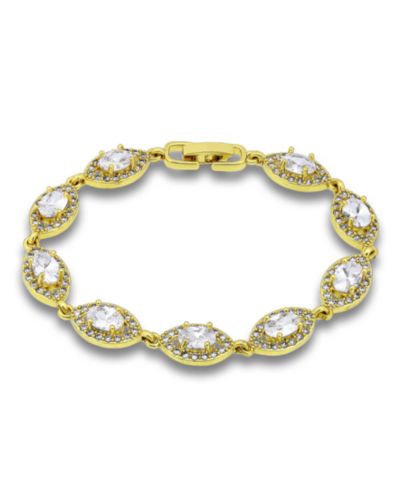 Браслет Macy's Cubic Zirconia Oval Design Halo Link