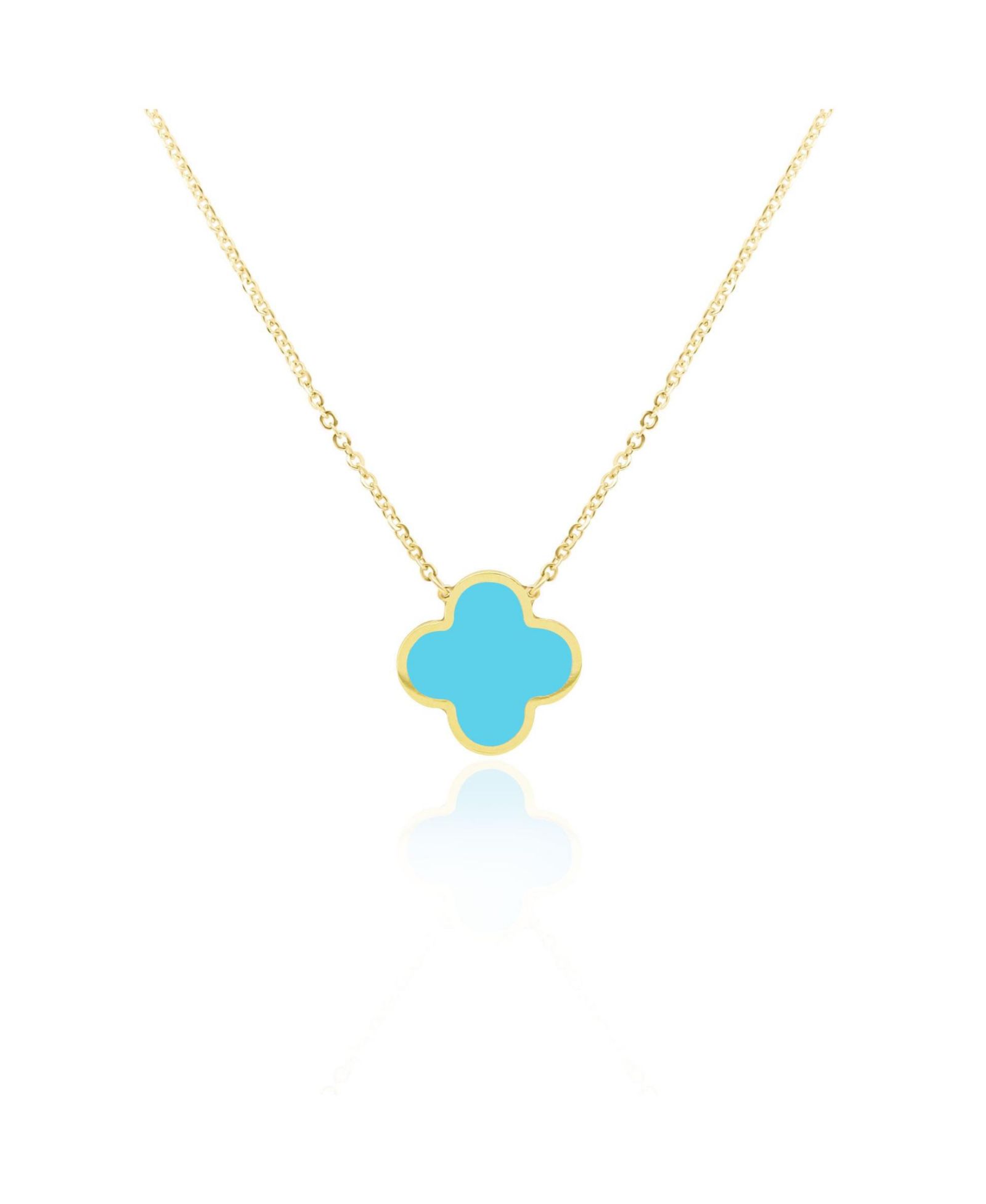 Подвеска-кулон The Lovery Extra Large Turquoise Single Clover 14K Gold