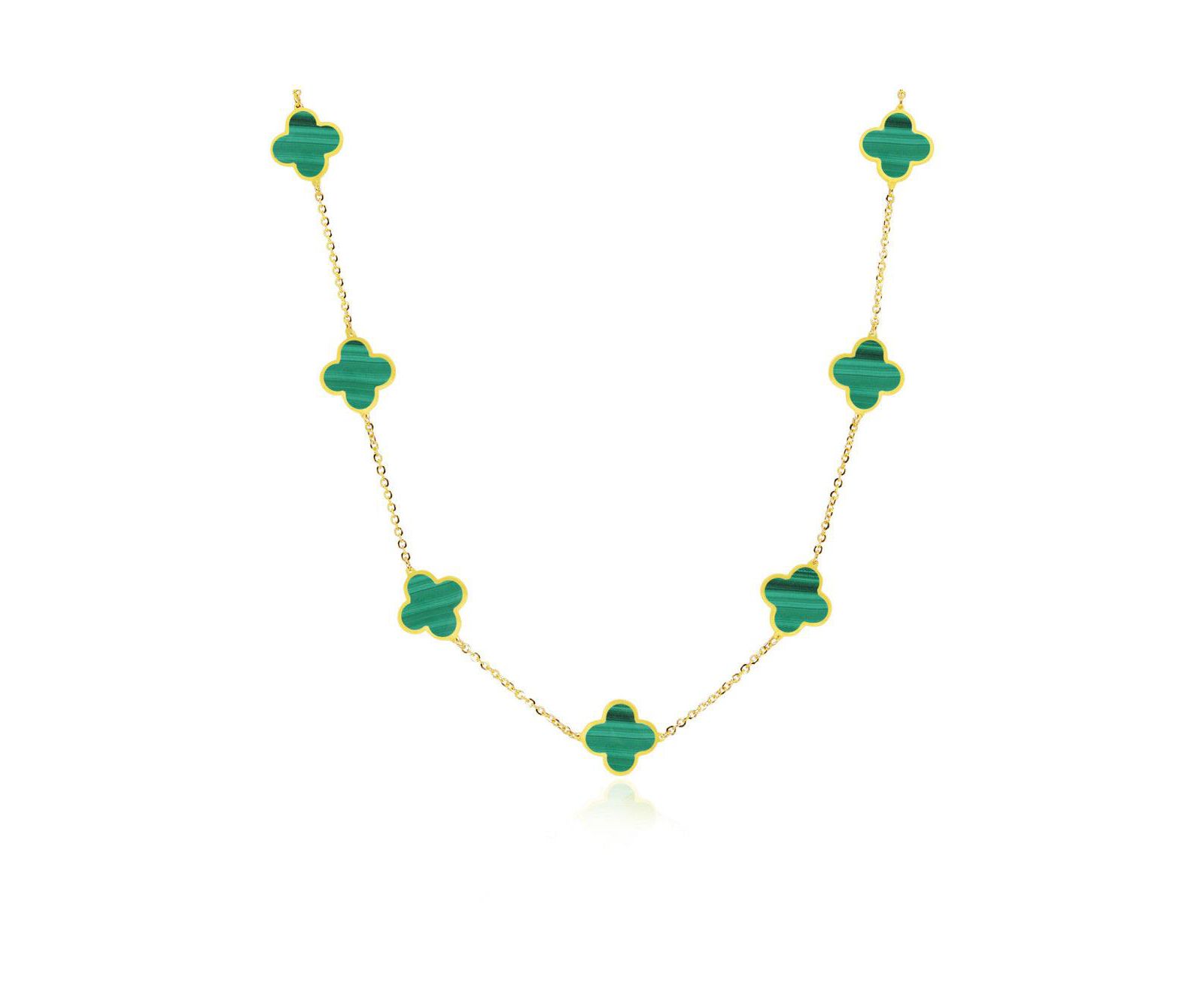 Ожерелье с клевером из малахита The Lovery 14K Gold