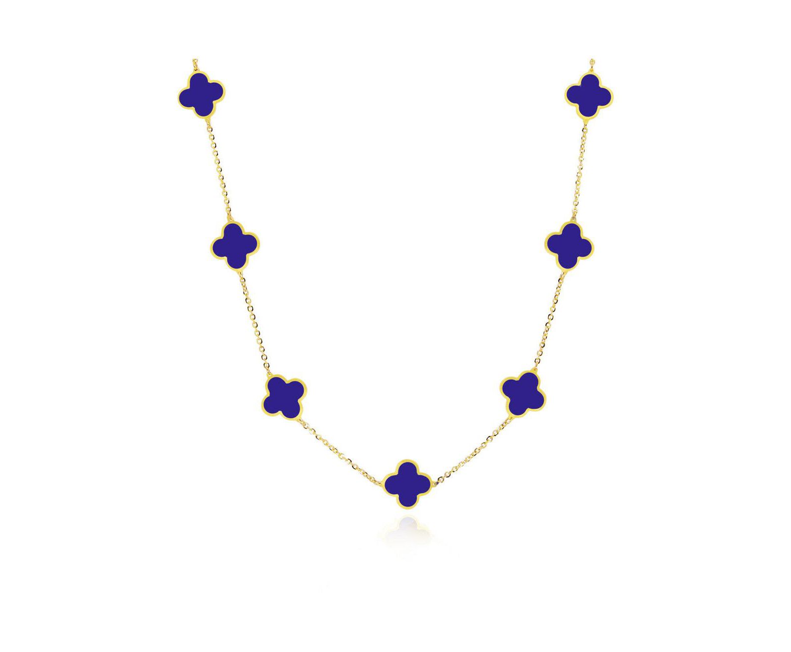 Колье The Lovery Small Lapis Clover из золота 14K