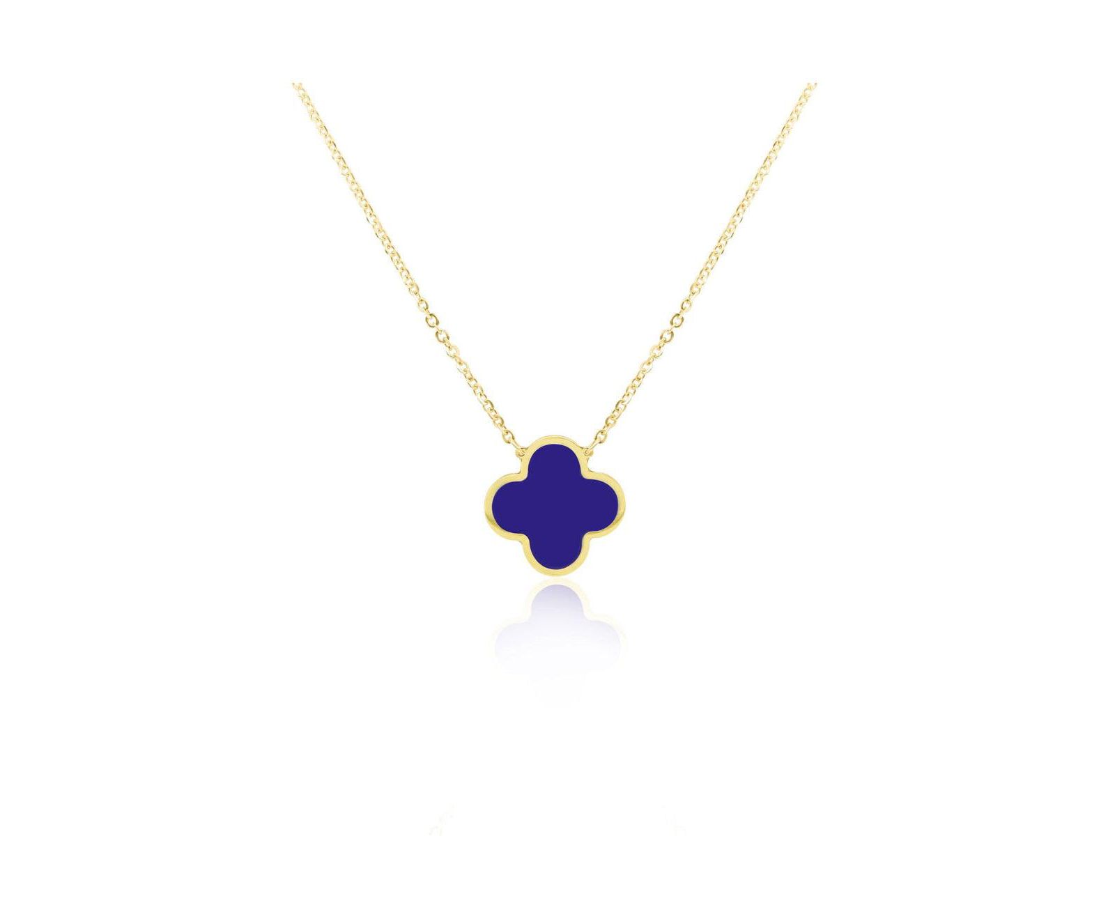 The Lovery ожерелье с одиночным клевером из лазурита, 14K Gold, Extra Large