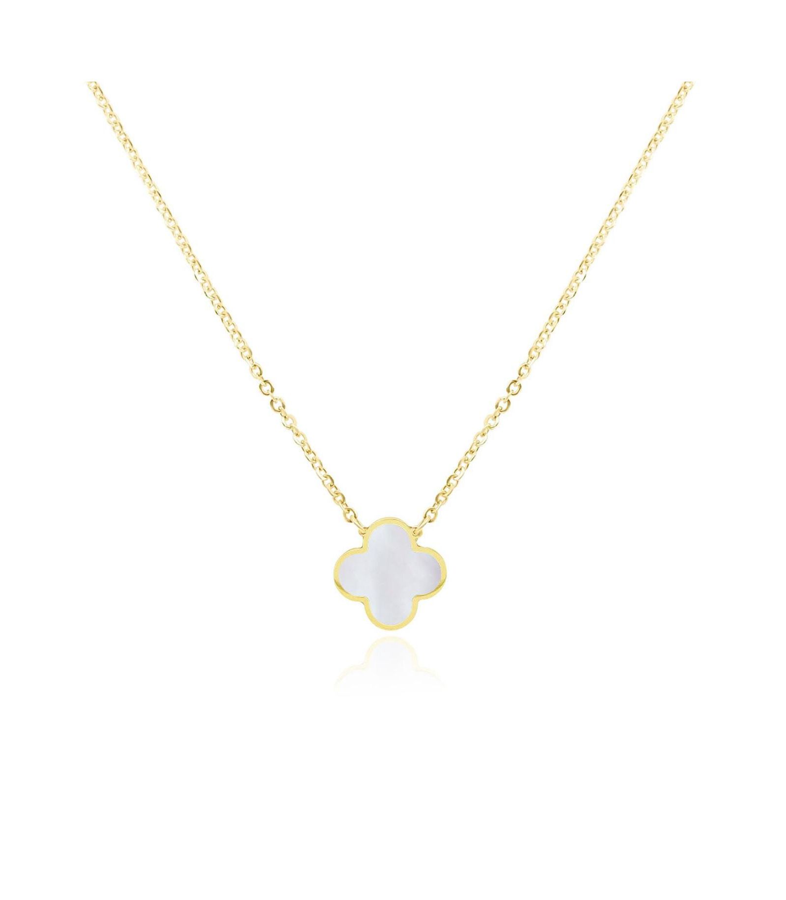 Колье The Lovery Small Mother of Pearl Single Clover 14K Gold
