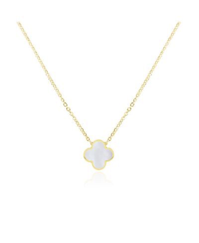 Колье The Lovery Small Mother of Pearl Single Clover 14K Gold