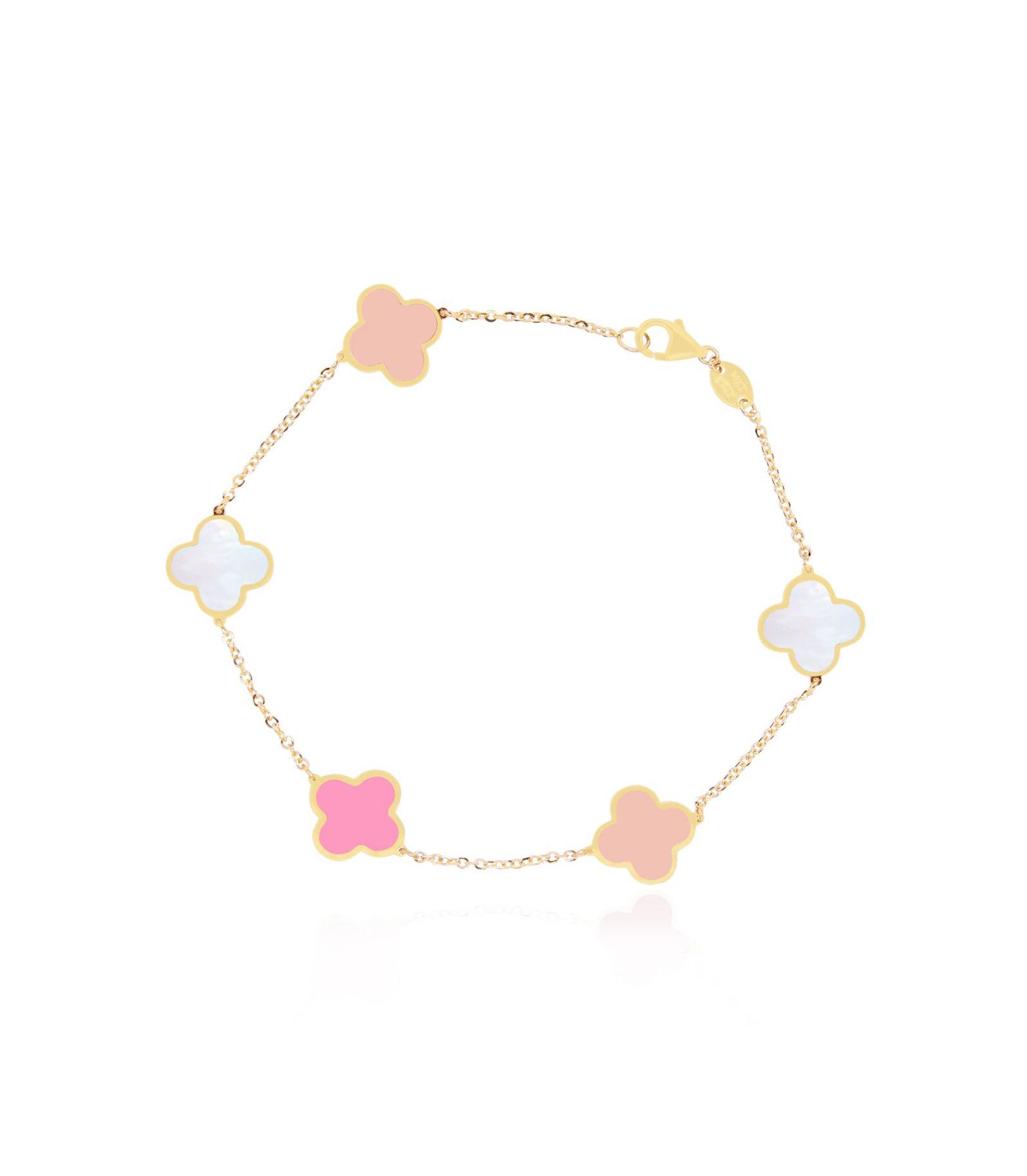 The Lovery Браслет с розовым клевером 14K Gold