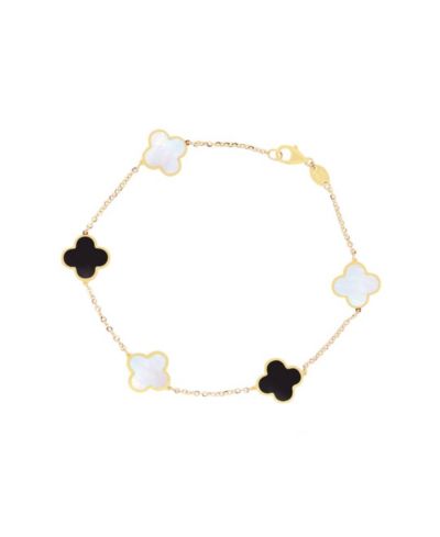 Браслет The Lovery Mother of Pearl and Onyx Mixed Clover