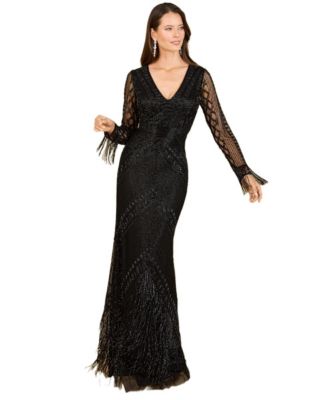 Lara Women's Long Sleeve Fringe Dress