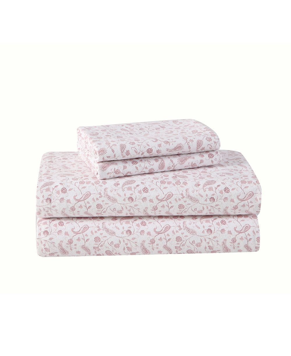 Laura Ashley комплект постельного белья из хлопкового фланели Paisley Prance, 3 шт., Twin
