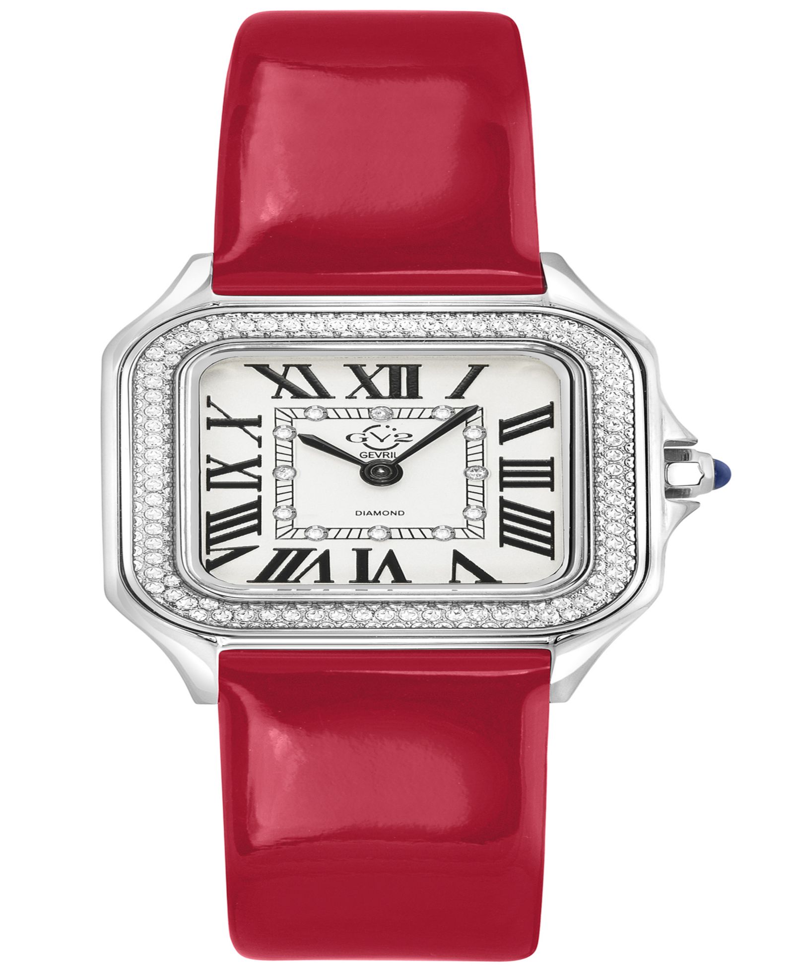 GV2 by Gevril Women's Milan Swiss Quartz Leather Strap Diamond Watch