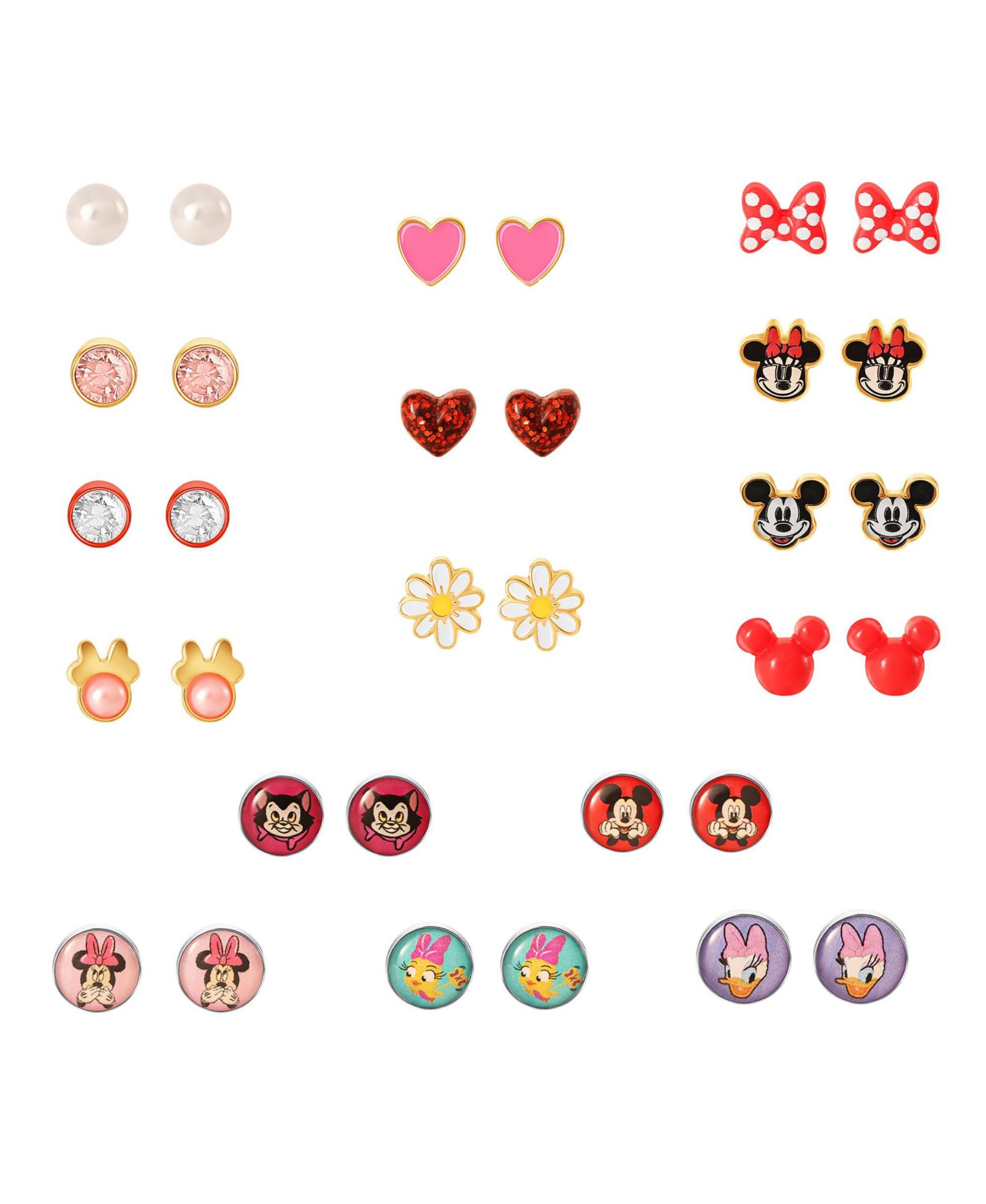Disney Mickey, Minnie Mouse & Friends серьги-гвоздики, набор из 16 пар