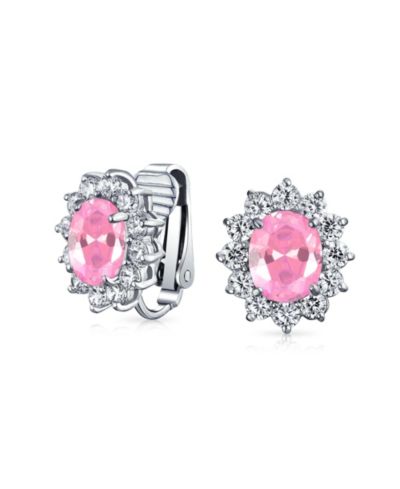 Bling Jewelry классические серьги-гвоздики с цирконием CZ Halo Crown, не требующие прокола
