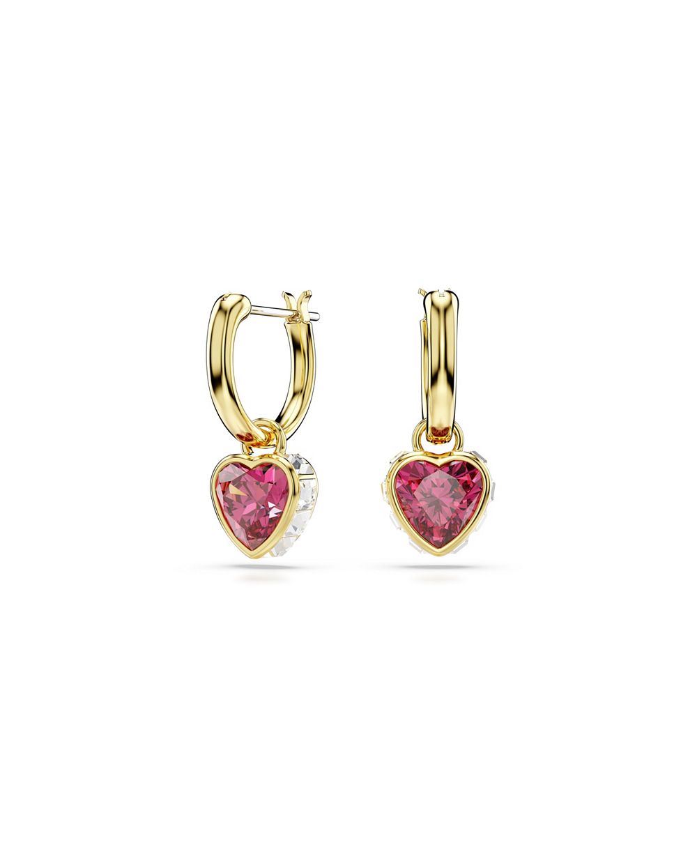 Серьги Swarovski Chroma Drop Heart Red Gold-Tone Plated