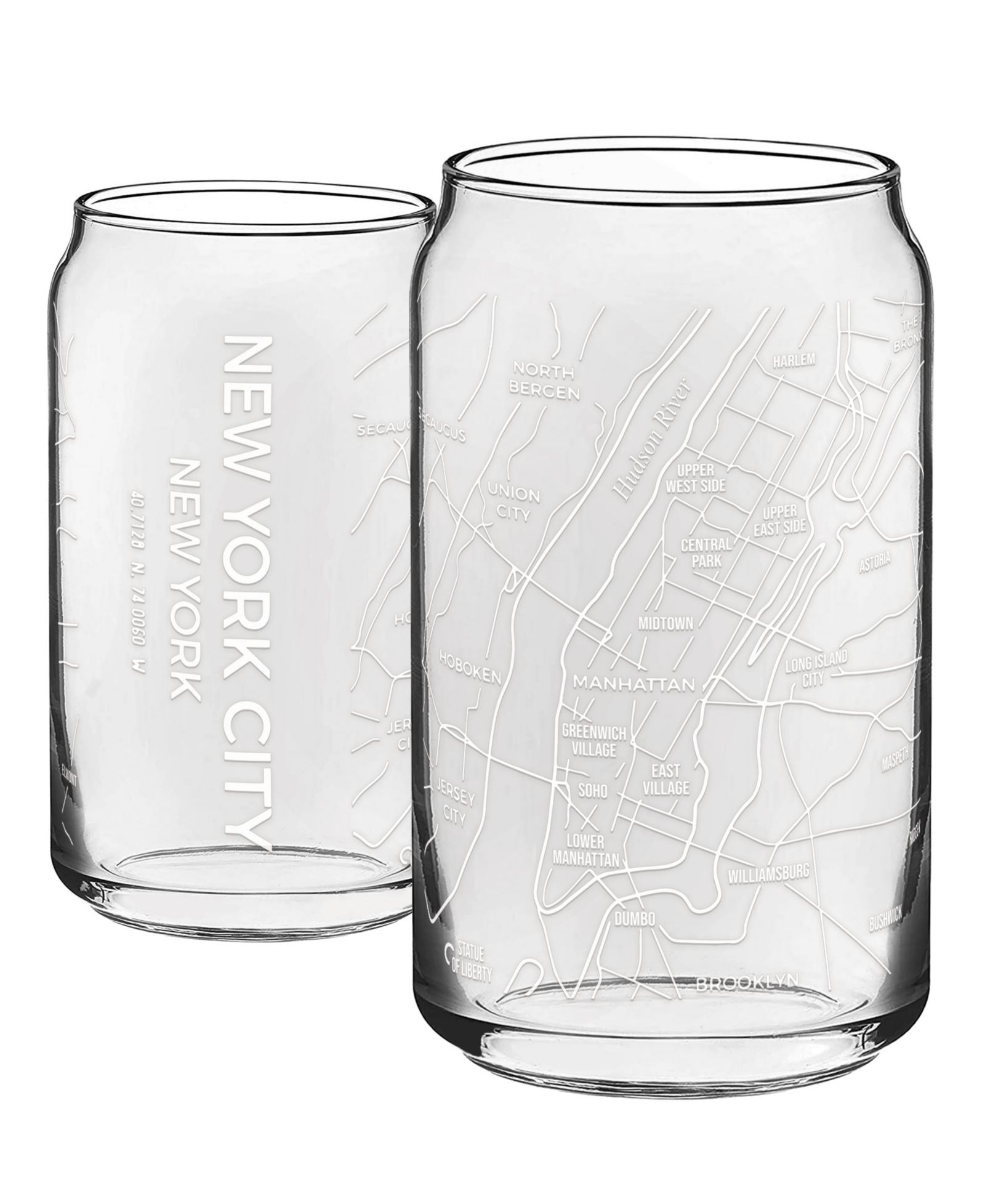 Набор стаканов NARBO THE CAN New York City Map 16 oz, 2 шт