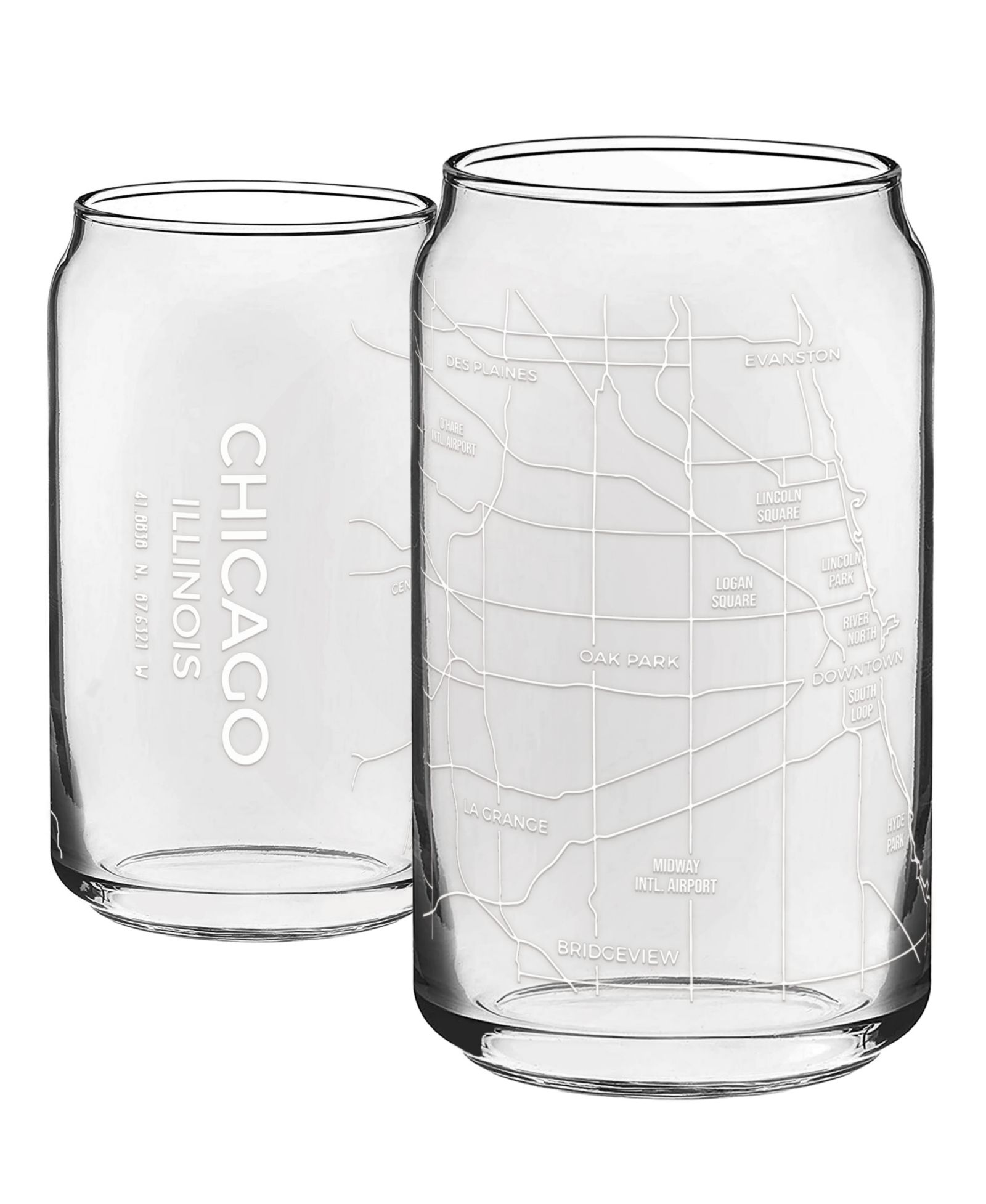 Стакан NARBO THE CAN Chicago Map 16 oz Everyday, Set of 2