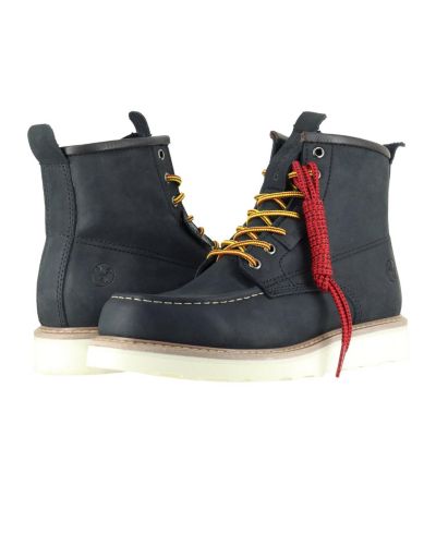 Berrendo Men's 6" Moc Toe Work Boots for Men - Wedge Steel Toe Boots - Vibram EVA Outsole - EH Rated