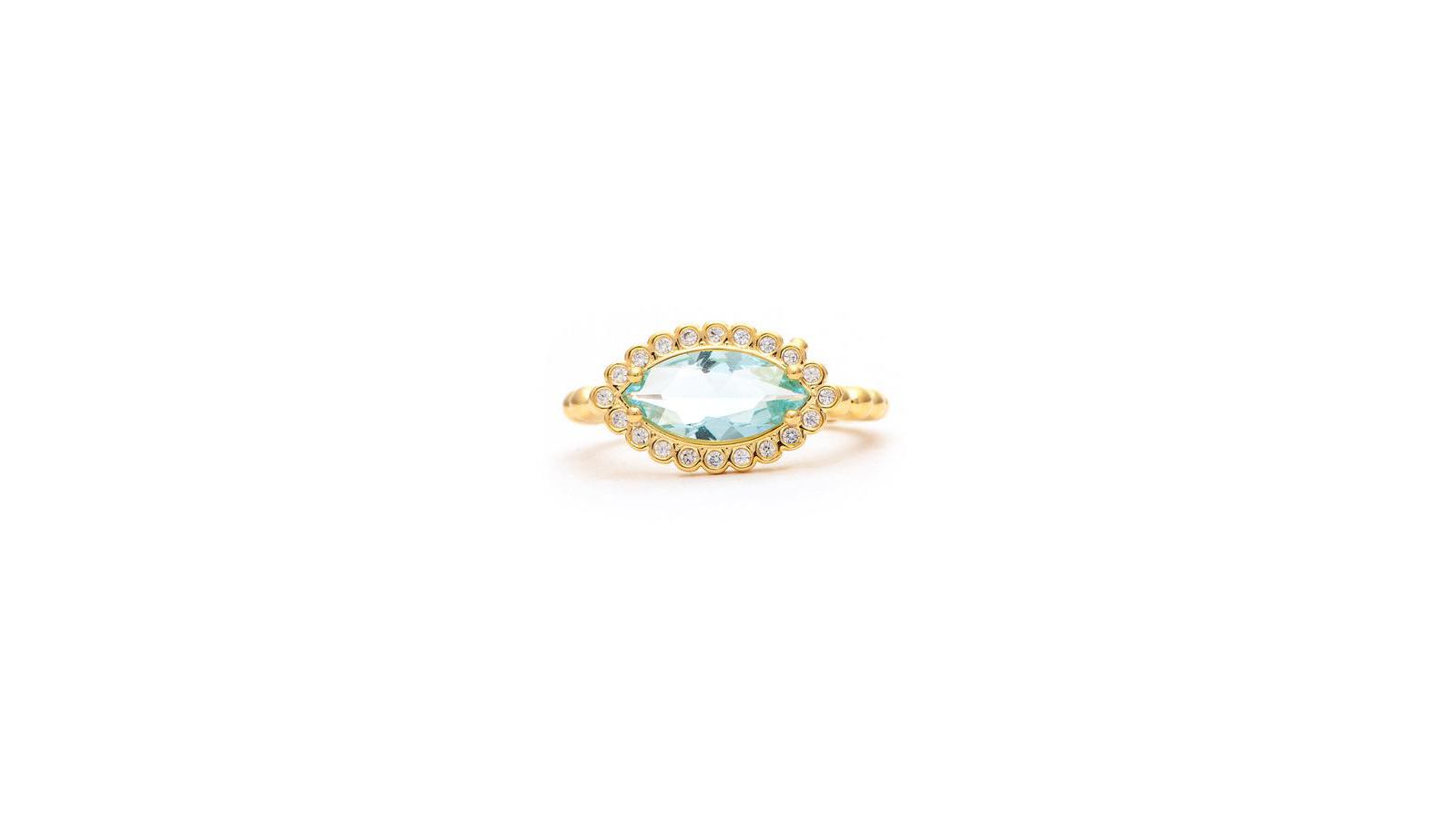 Кольцо Rivka Friedman London Blue Crystal East West