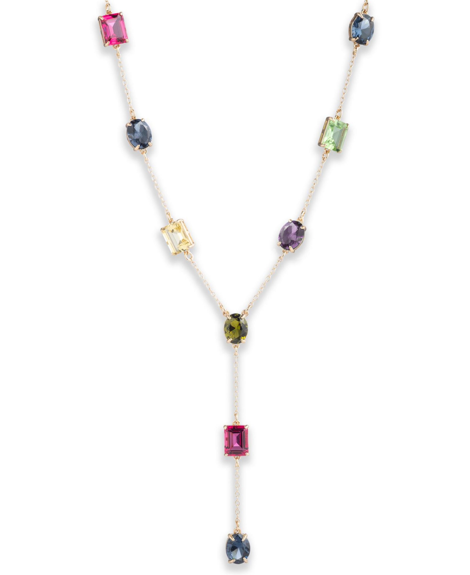 Ожерелье-лариат Lauren Ralph Lauren Gold-Tone Multicolor Stone, 16" + 3" extender