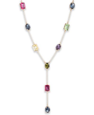 Ожерелье-лариат Lauren Ralph Lauren Gold-Tone Multicolor Stone, 16" + 3" extender