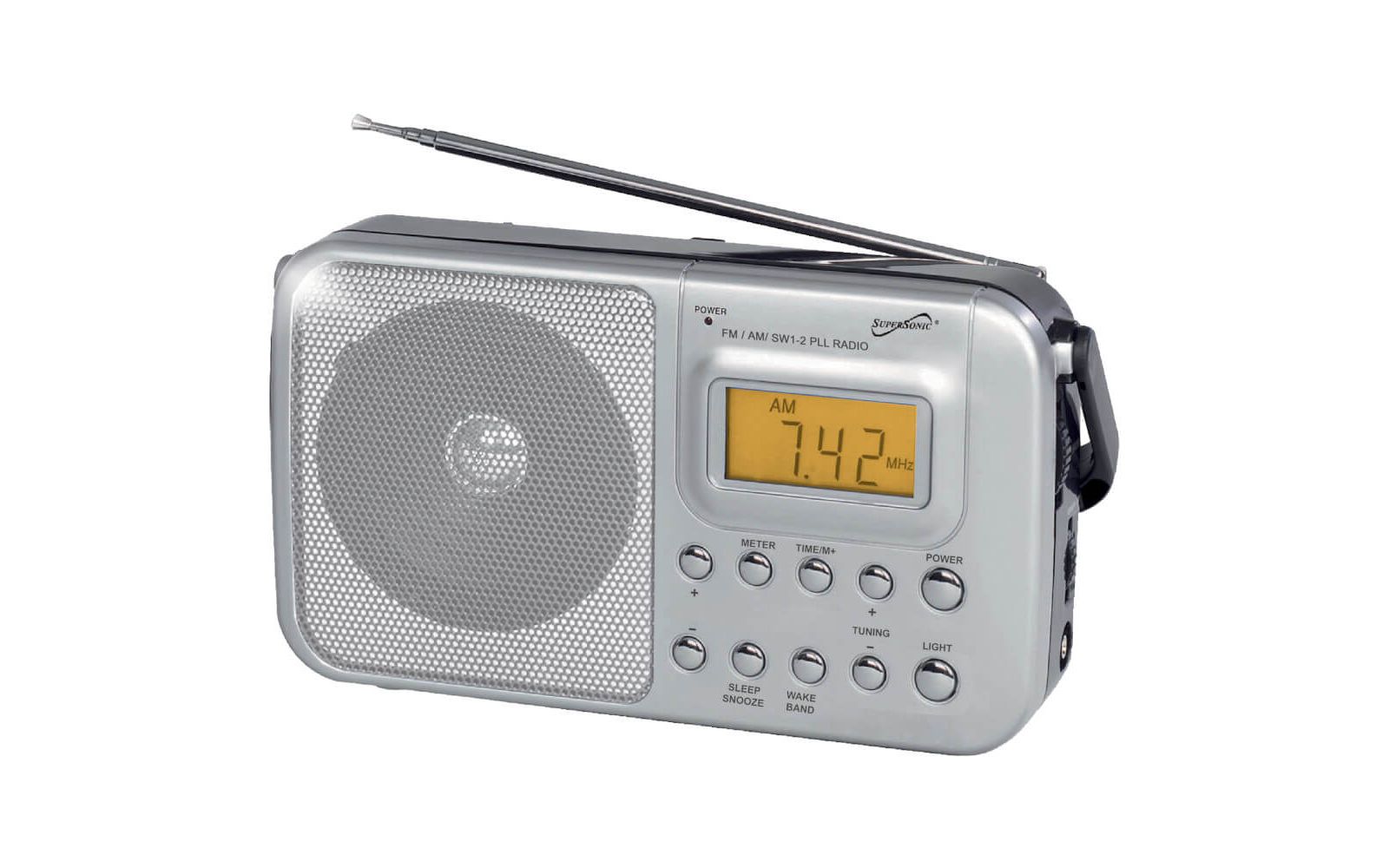 Supersonic 4 Band AM/FM/SW1-2 PLL Radio - Silver
