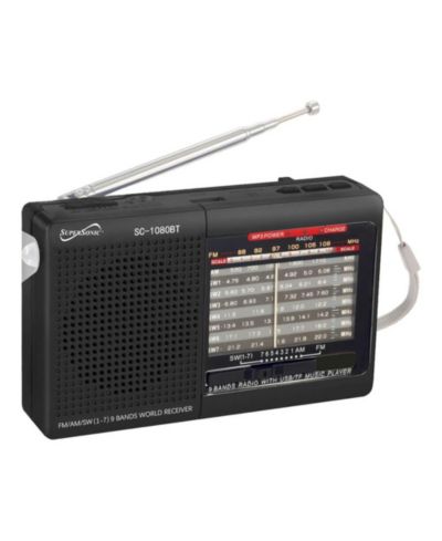 Supersonic Portable AM/FM Bluetooth Rechargeable Radio