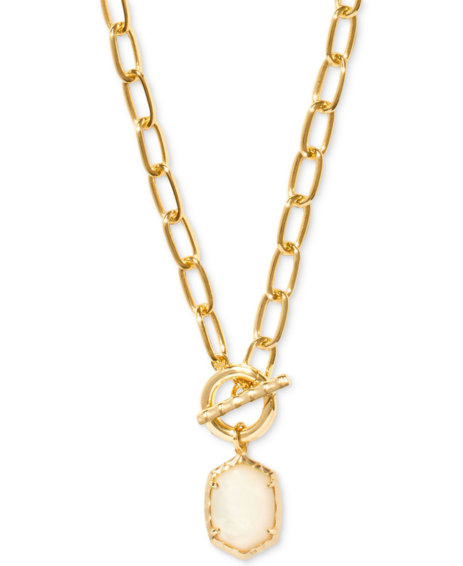 Ожерелье Kendra Scott Daphne Link and Chain с имитацией жемчуга и позолотой 14k Gold