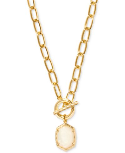 Ожерелье Kendra Scott Daphne Link and Chain с имитацией жемчуга и позолотой 14k Gold