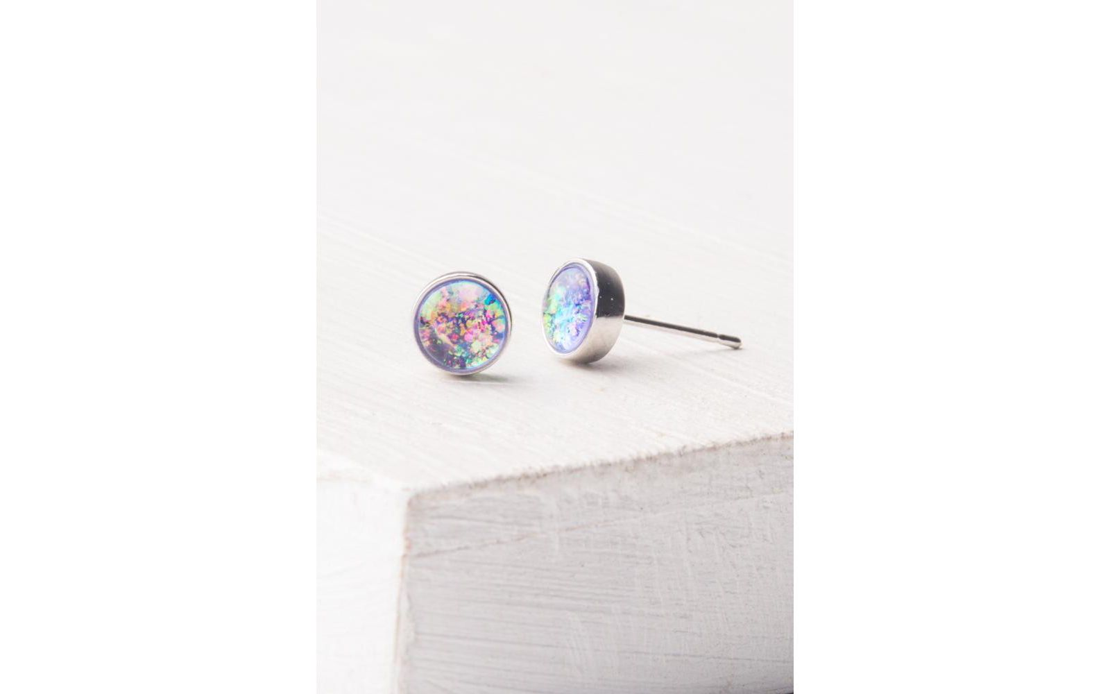 Серьги-гвоздики Starfish Project Lora Lavender & Silver