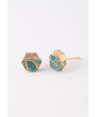 Серьги-гвоздики Starfish Project Oasis Turquoise and Gold Studs