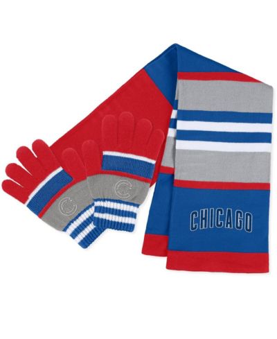 Женский набор WEAR by Erin Andrews Chicago Cubs Stripe перчатка и шарф