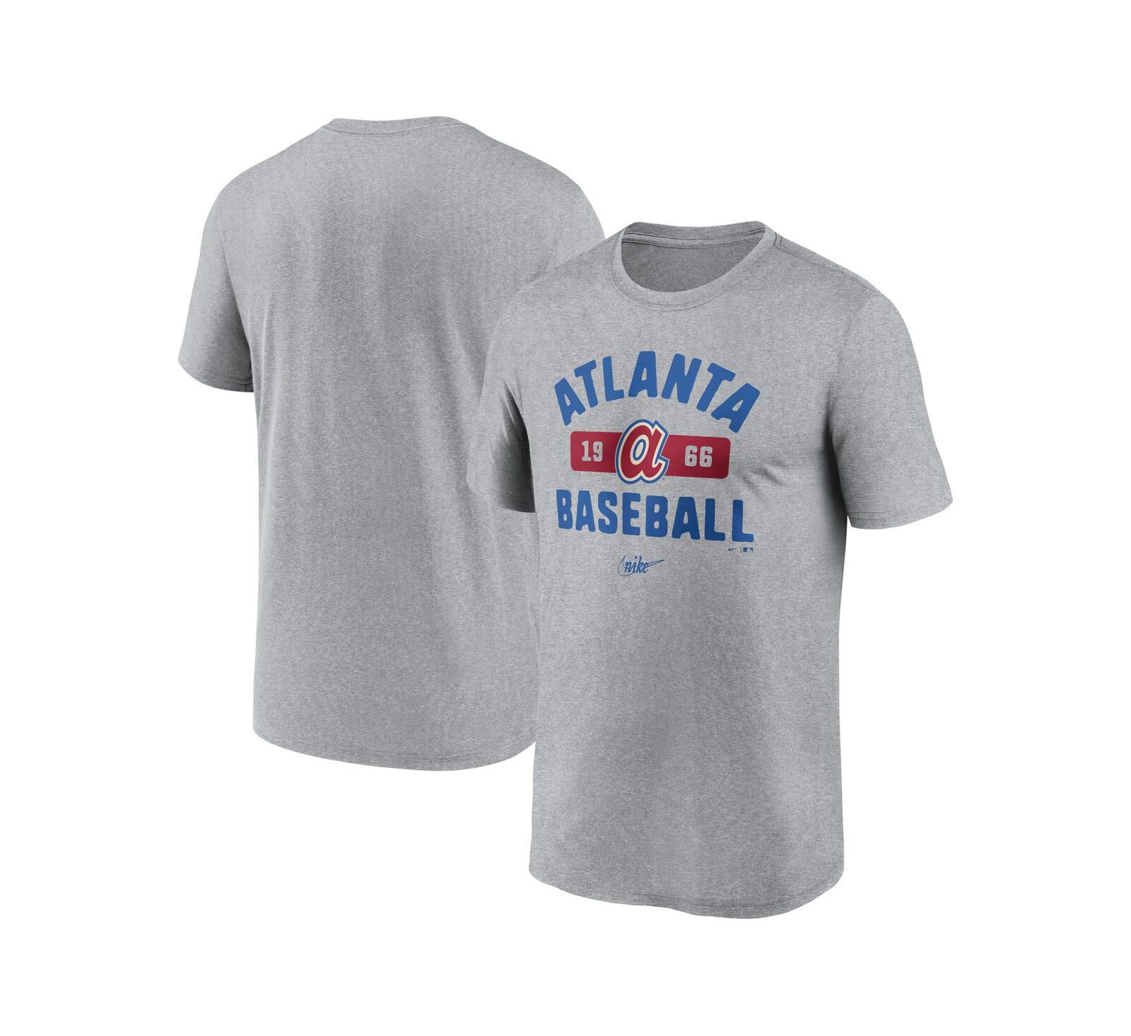Мужская футболка Nike Heather Gray Atlanta Braves Legend