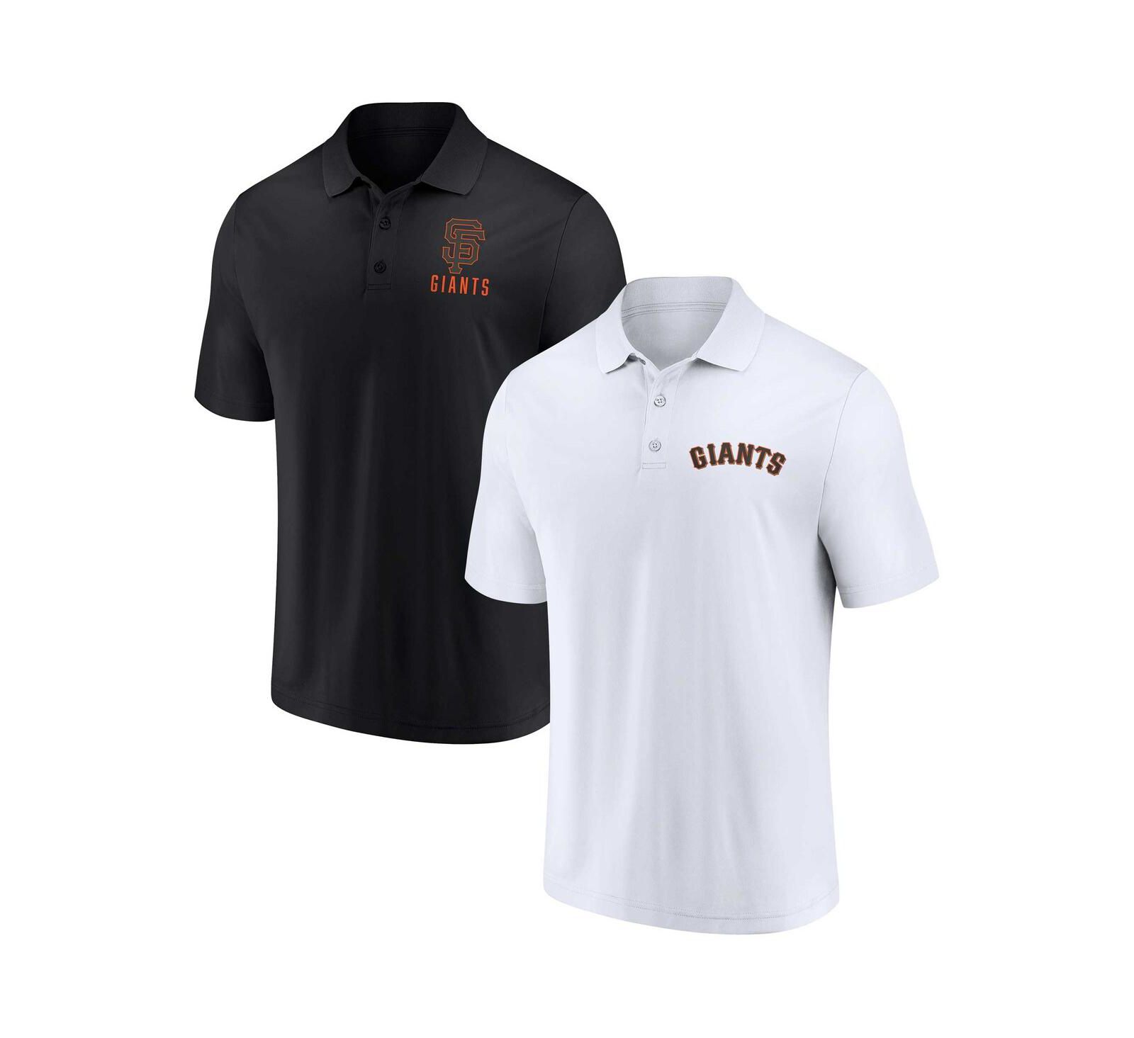 Men's Fanatics Black, White San Francisco Giants Two-Pack Logo Lockup Polo Shirt Set