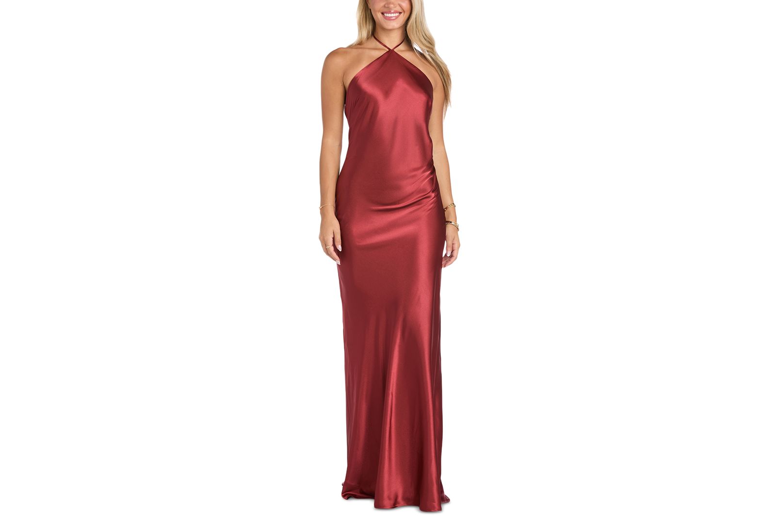 Morgan & Company Juniors' Halter Neck Slip-Dress