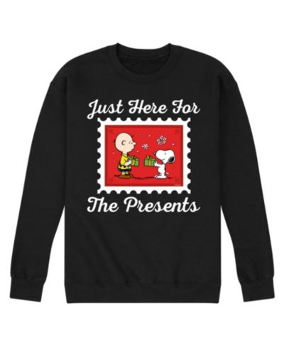AIRWAVES Men's Peanuts Holidays Crew-neck Fleece T-shirt