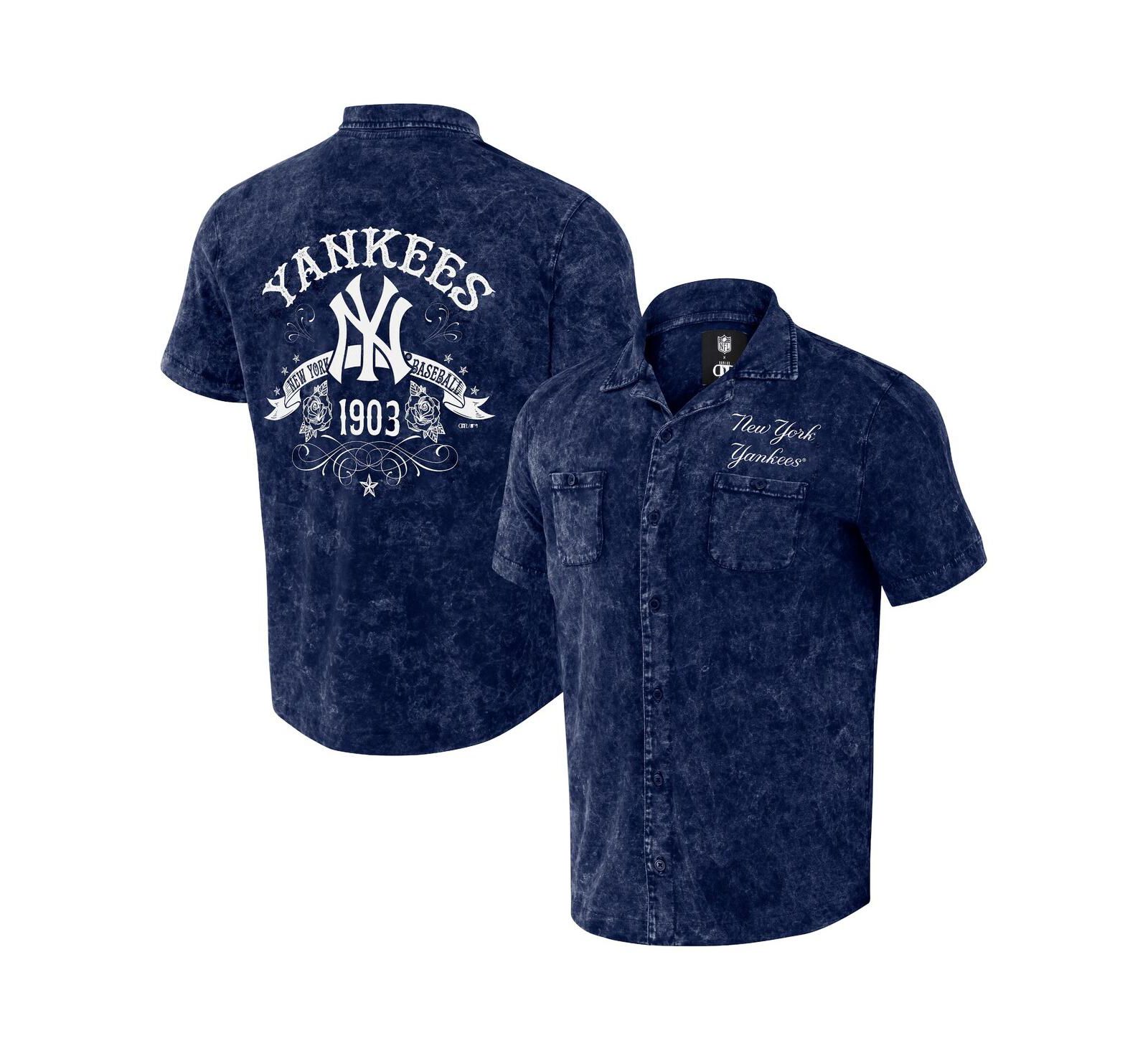 Мужская джинсовая рубашка Fanatics Darius Rucker Collection Navy New York Yankees Button-Up