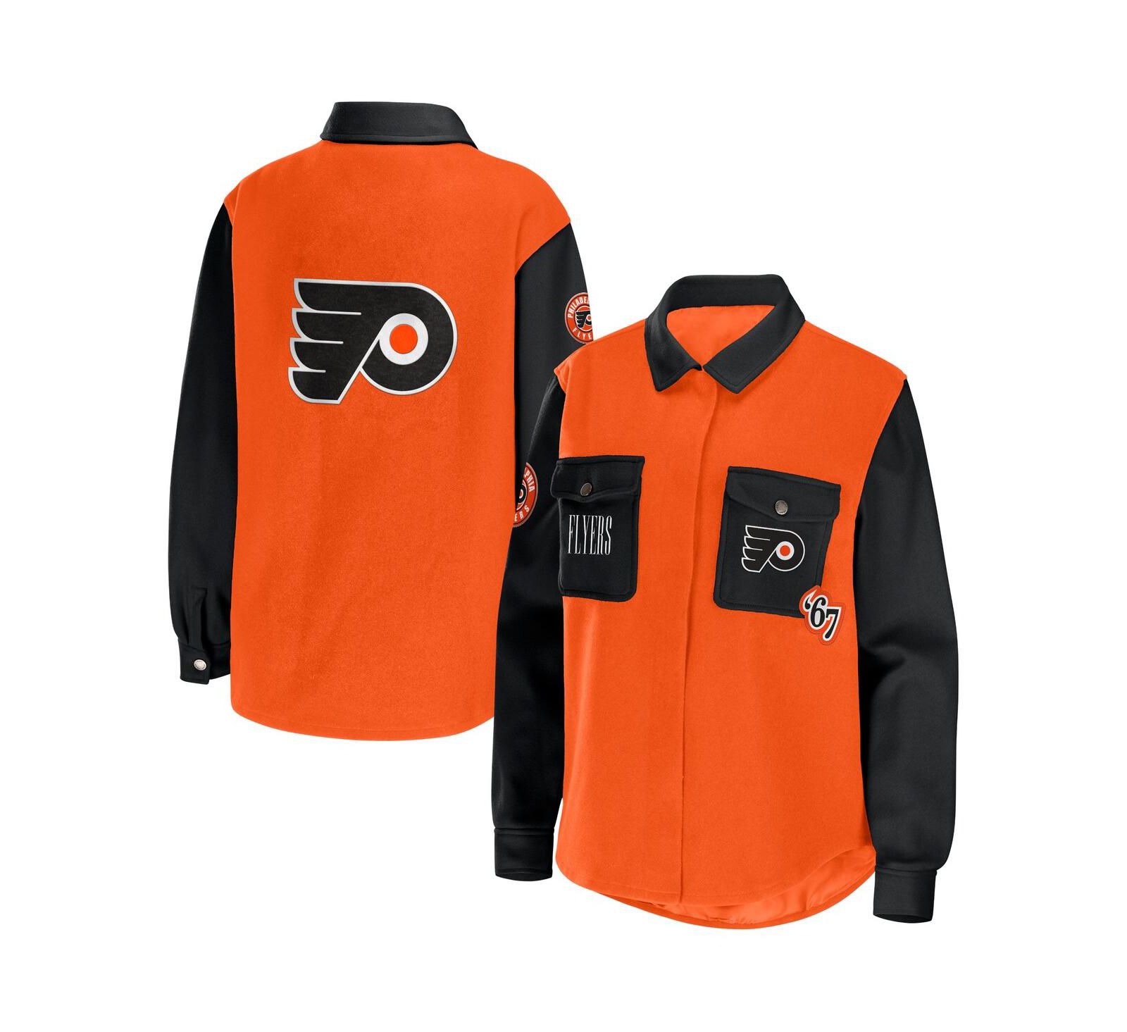 WEAR by Erin Andrews Женская рубашка-куртка Philadelphia Flyers, оранжевый и черный