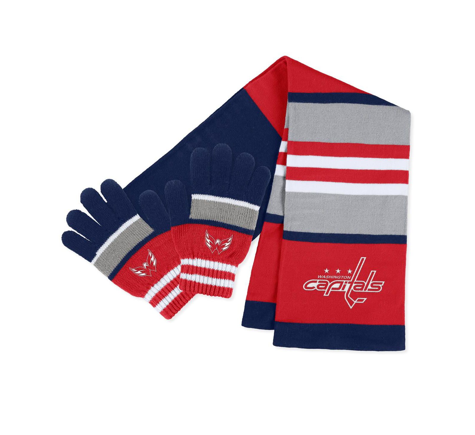 Женский комплект перчаток и шарфа WEAR by Erin Andrews Chicago Capitals в полоску