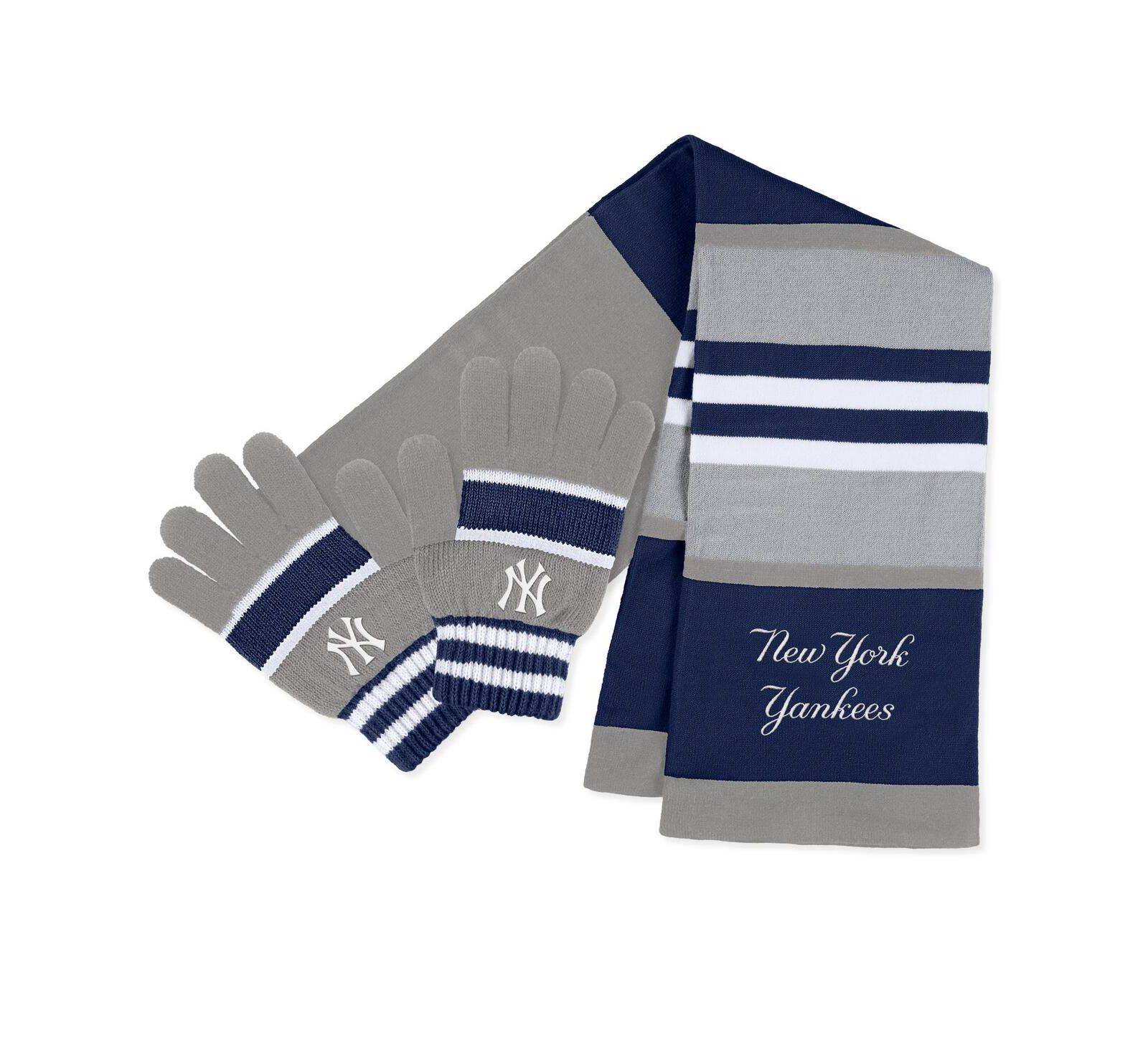Женский набор WEAR by Erin Andrews New York Yankees Stripe Glove и шарф