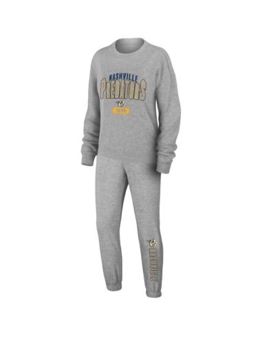 Женский комплект для сна WEAR by Erin Andrews Heather Gray Nashville Predators (футболка и брюки)