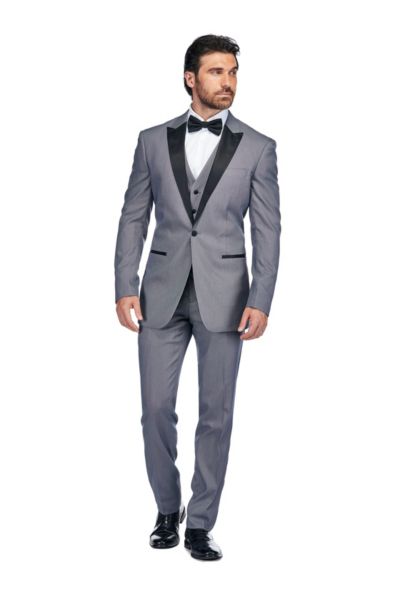 Костюм Gino Vitale Men's 3 Piece Birdseye Peak Lapel Tuxedo Set