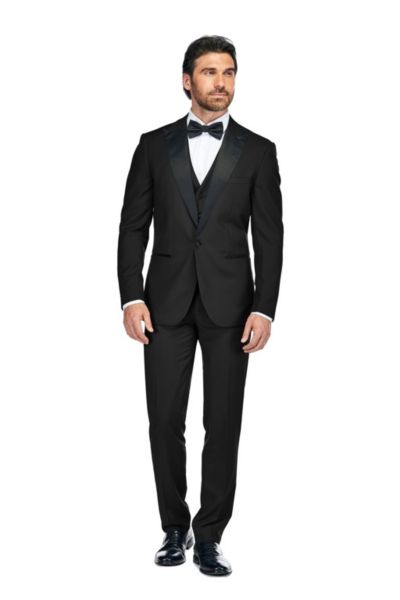 Мужской смокинг Gino Vitale Slim Fit с пикообразным лацканом, 3 предмета