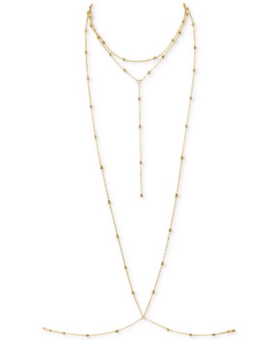 Многослойная цепочка на тело OMA THE LABEL, позолота 18k