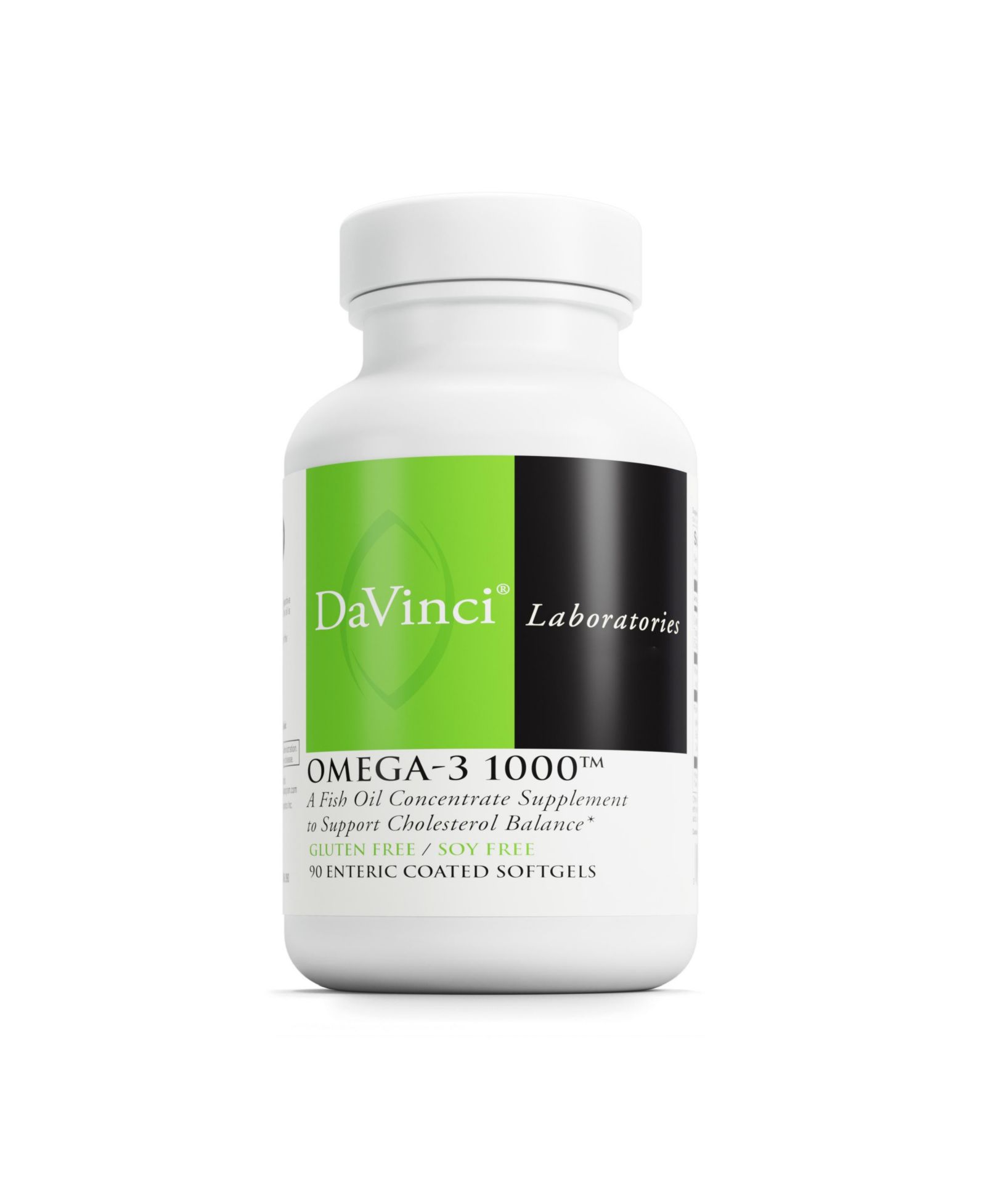 Пищевая добавка DaVinci Labs Omega-3 1000, для поддержания уровня холестерина и поддержки иммунитета, волос и кожи, без глютена