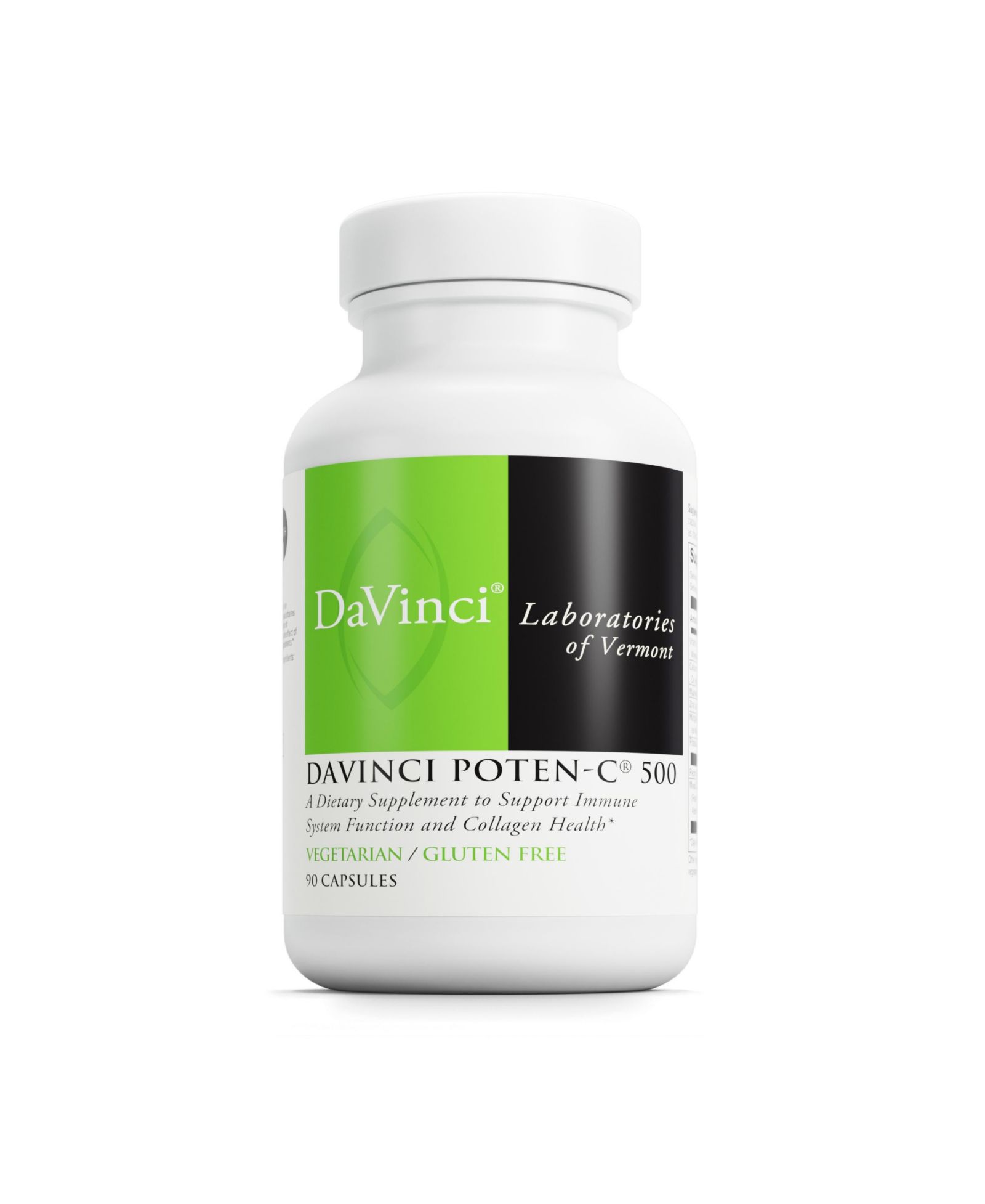 Пищевая добавка DAVINCI LABS Poten-C 500 для поддержки иммунитета и здоровья коллагена с витамином C, кальцием, магнием, калием