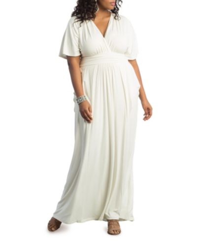 Kiyonna Women's Plus Size Indie Flair Maxi Dress with Kimono Sleeves