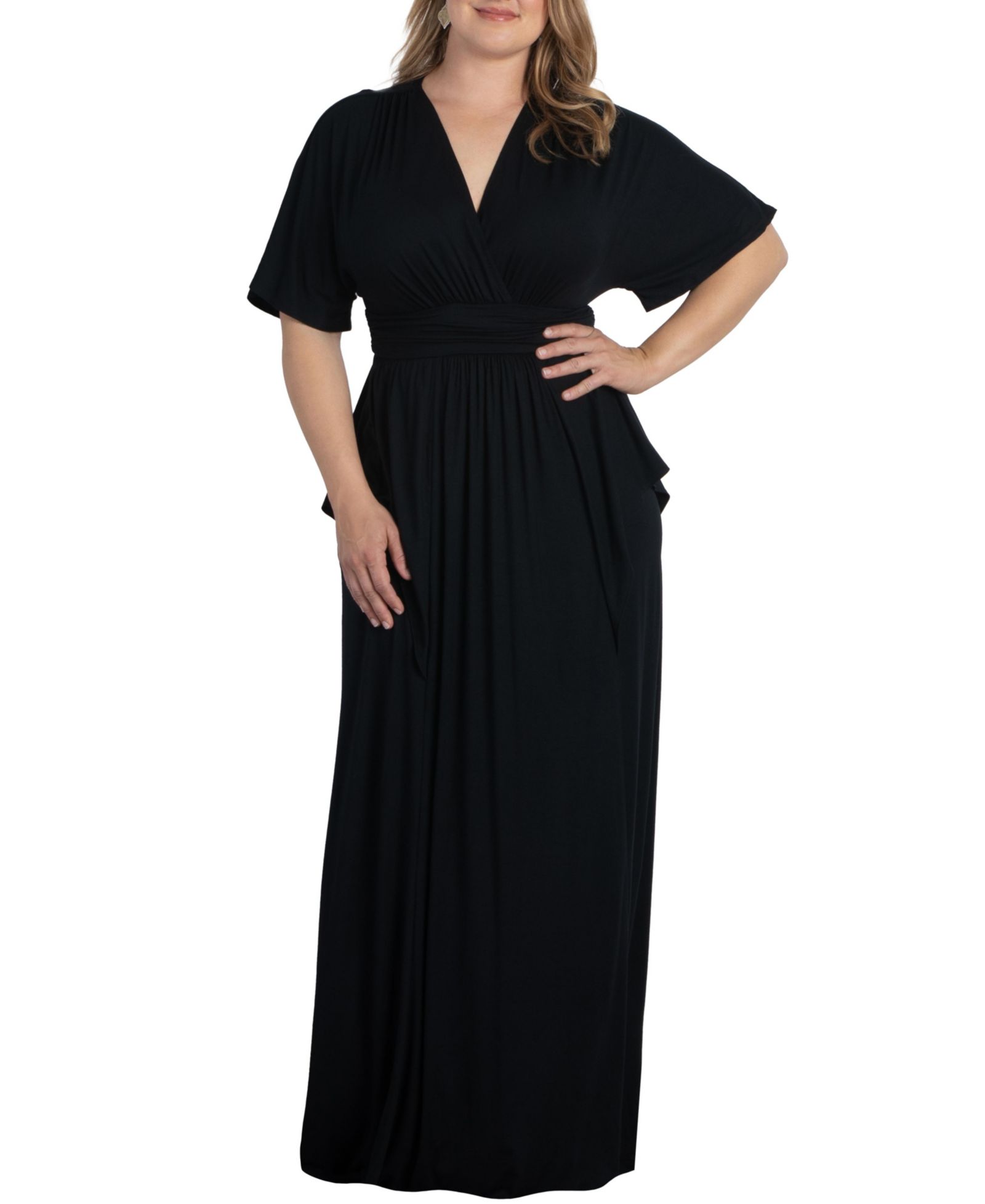 Женское платье Kiyonna Plus Size Indie Flair Maxi с рукавами кимоно