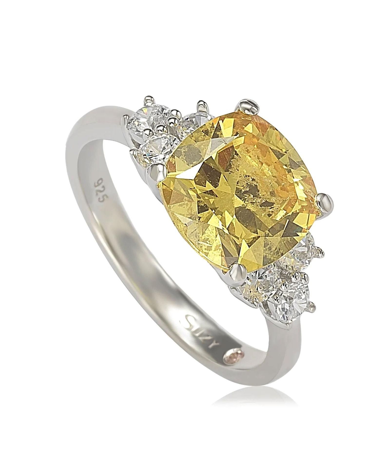 Кольцо Suzy Levian Sterling Silver с желтым кубическим цирконием