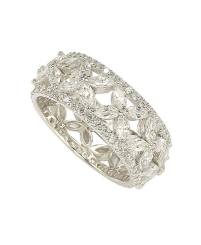 Кольцо-band из стерлингового серебра Suzy Levian Floral Eternity