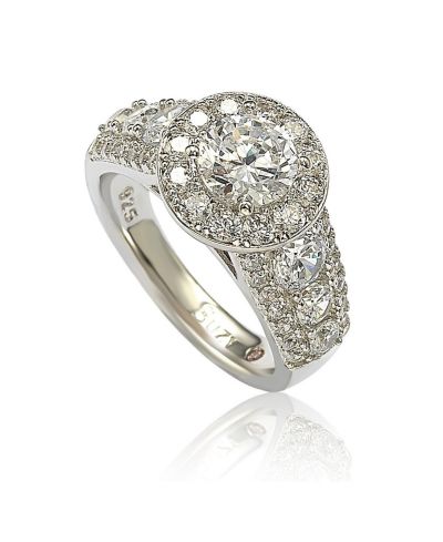 Suzy Levian New York Свадебное кольцо Suzy Levian из стерлингового серебра с фианитом
